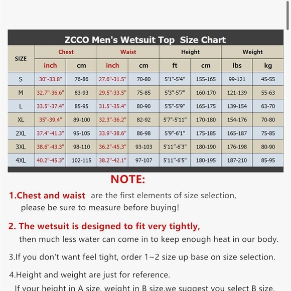 ZCCO wetsuit top 1.5mm item MT201-BG-XL - Picture 7 of 7